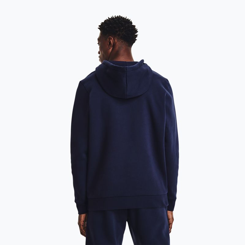 Men's sweatshirt Under Armour Essential Fleece FZ Hood midnight navy/white 3