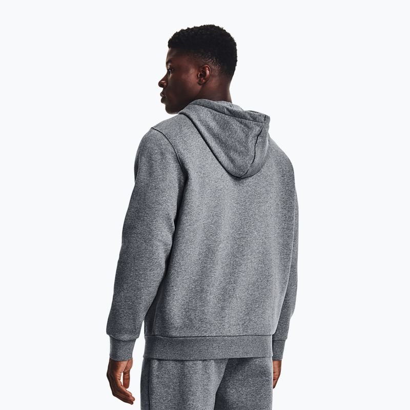 Men's Under Armour Essential Fleece Full Zip Hood Training Sweatshirt Grey 1373881 3