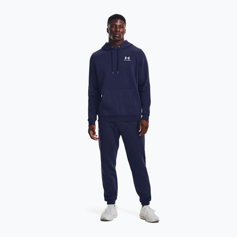 Men's sweatshirt Under Armour Essential Fleece Hoodie midnight navy/white 2