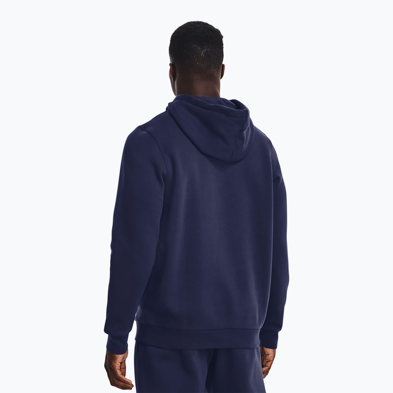 Men's sweatshirt Under Armour Essential Fleece Hoodie midnight navy/white 3