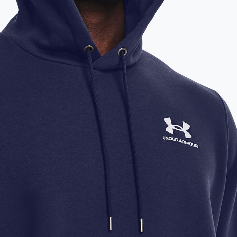 Men's sweatshirt Under Armour Essential Fleece Hoodie midnight navy/white 4