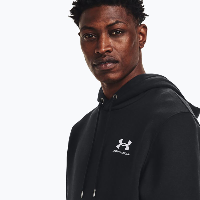 Men's Under Armour Essential Fleece Hoodie black/white 4