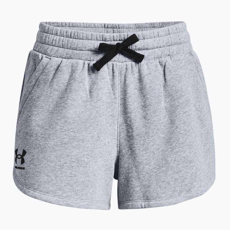 Under Armour Rival Fleece grey women's training shorts 1376257 3