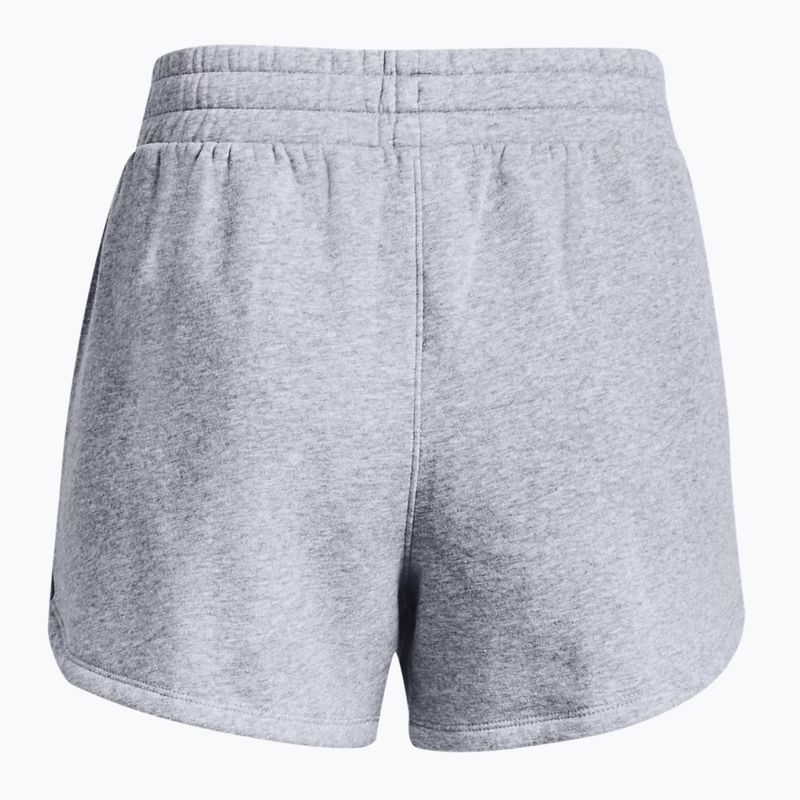 Under Armour Rival Fleece grey women's training shorts 1376257 4