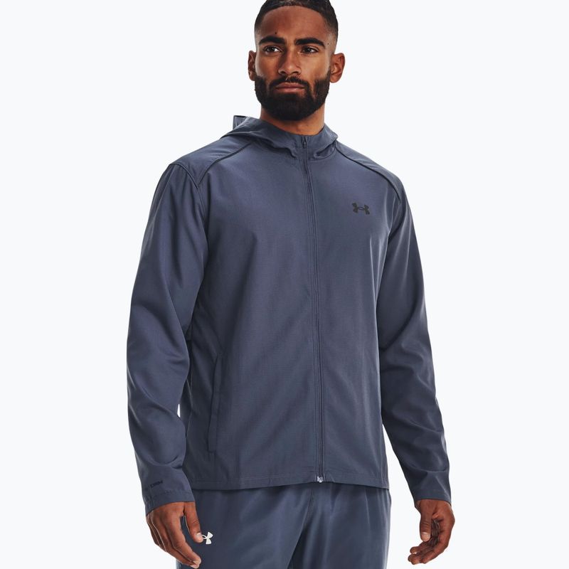 Men's Under Armour Storm Run Hooded Blue Running Jacket 1376795 6