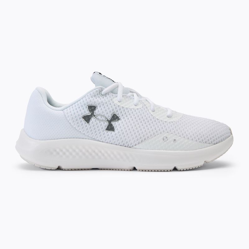 Under Armour Charged Pursuit 3 white/white/metallic silver men's running shoes 2