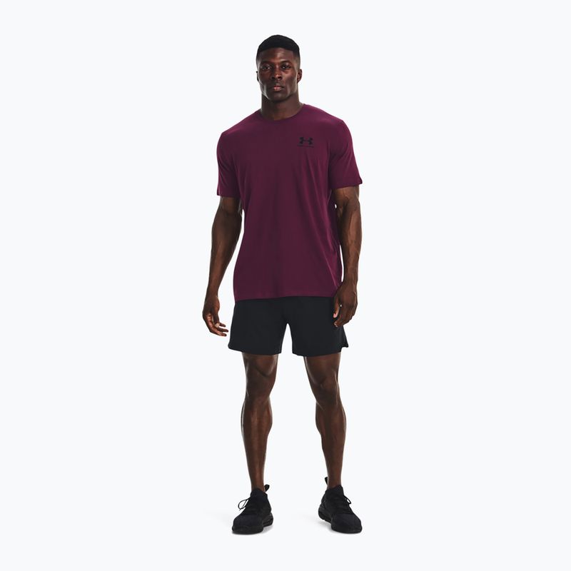 Men's Under Armour Sportstyle Left Chest purple stone/black t-shirt 2