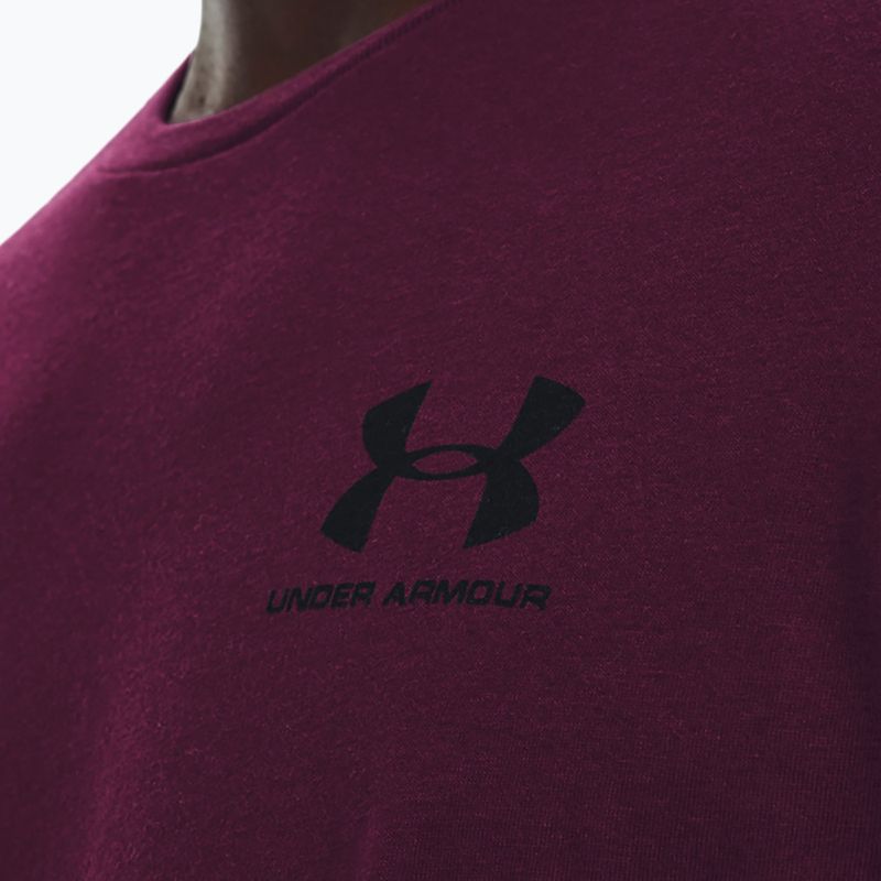 Men's Under Armour Sportstyle Left Chest purple stone/black t-shirt 4