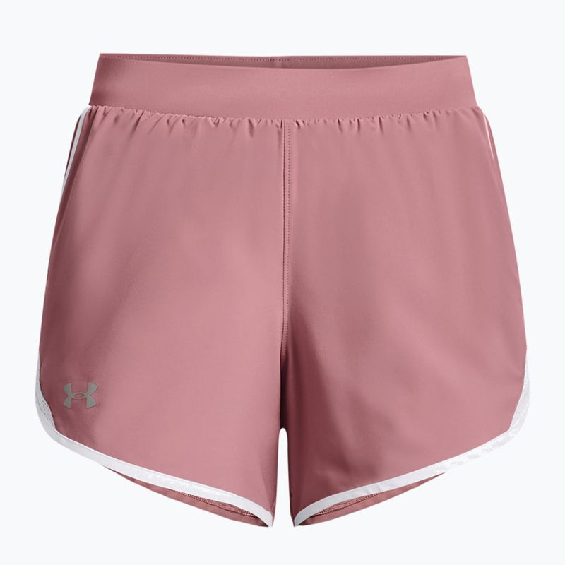 Under Armour Fly By 2.0 women's running shorts pink and white 1350196-697 5