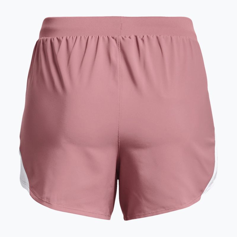 Under Armour Fly By 2.0 women's running shorts pink and white 1350196-697 6