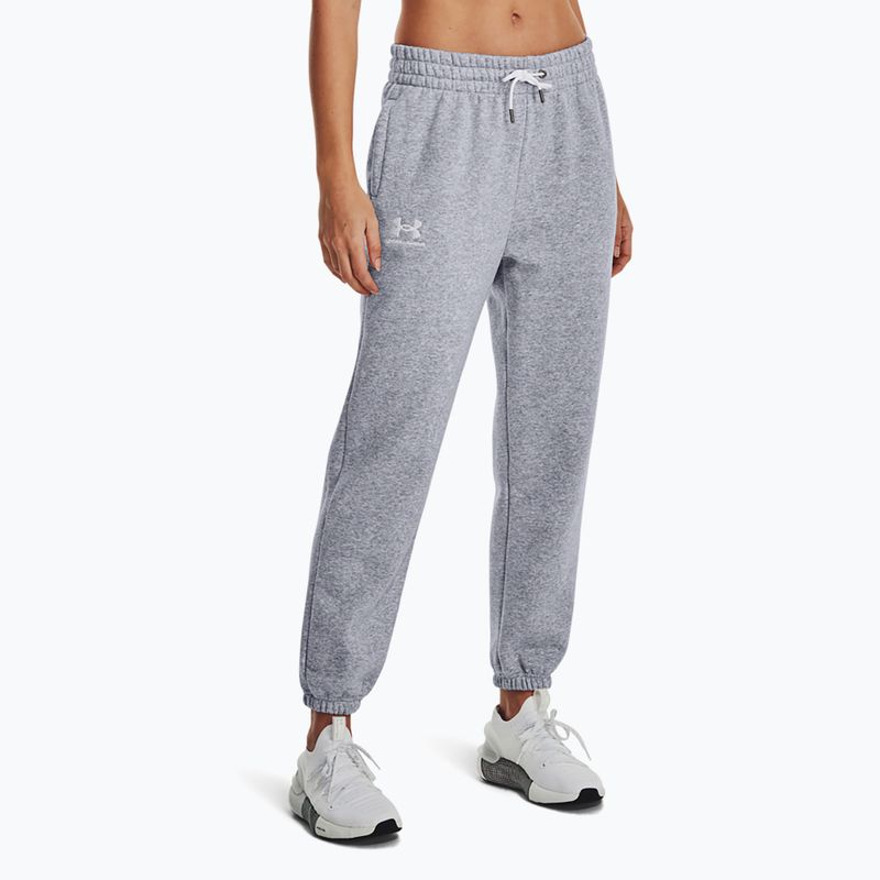 Under Armour Essential Fleece Joggers mod gray light heather/white women's training trousers