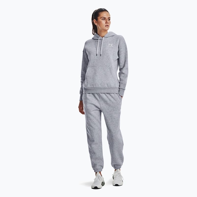 Under Armour Essential Fleece Joggers mod gray light heather/white women's training trousers 2