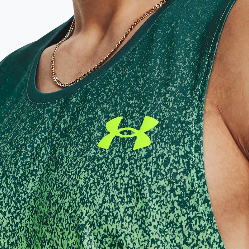 Men's Under Armour Rush Cicada Singlet green running tank top 1377314 3