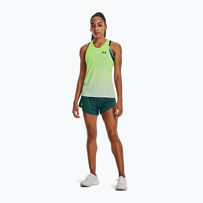 Women's running tank top Under Armour Rush Cicada Singlet yellow 1378404 2