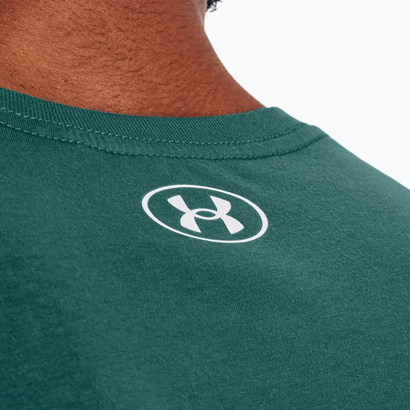 Men's Under Armour Boxed Sportstyle coastal teal/white t-shirt 3