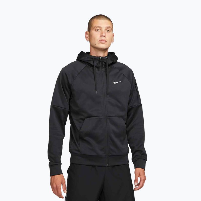 Men's training sweatshirt Nike Therma Fit Full-Zip black/black/white