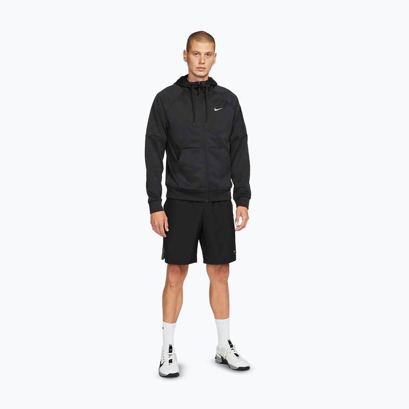 Men's training sweatshirt Nike Therma Fit Full-Zip black/black/white 2