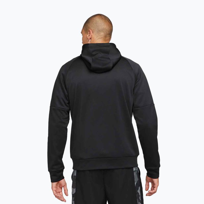 Men's training sweatshirt Nike Therma Fit Full-Zip black/black/white 3