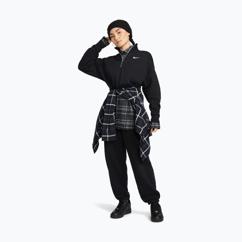 Women's sweatshirt Nike Sportswear Phoenix Fleece 1/2 Zip Cropped black/sail 2