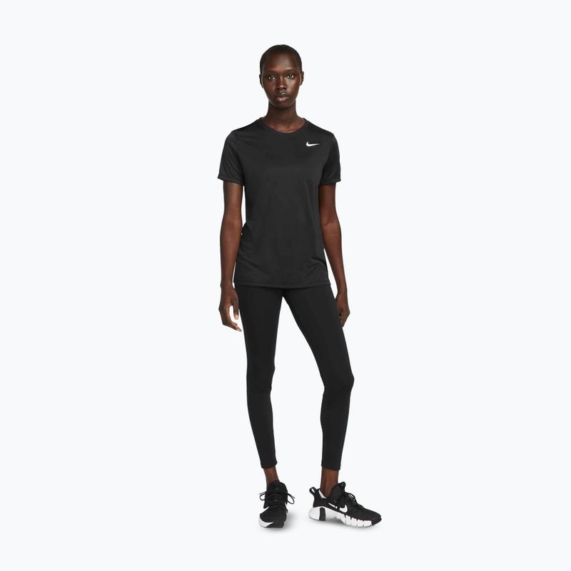 Women's training T-shirt Nike Dri-Fit black/white 2