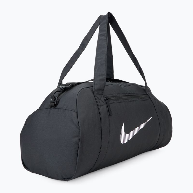Women's training bag Nike Gym Club 24 l black/black/white 2