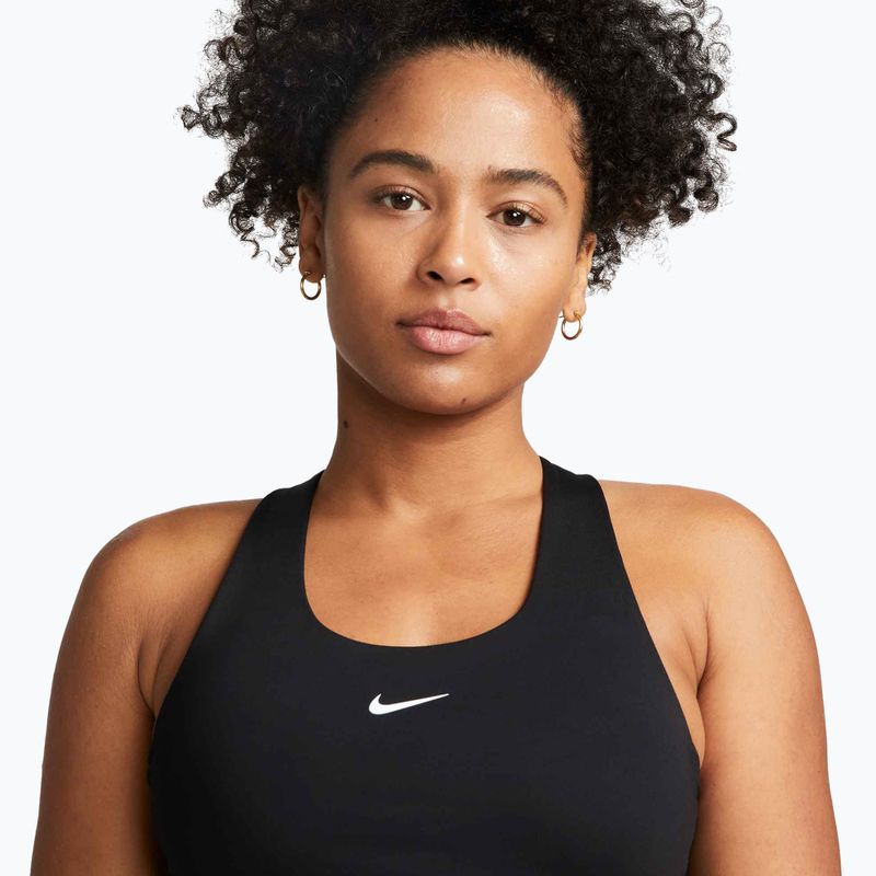 Women's T-shirt Nike Swoosh Medium Support Bra black/black/white 4