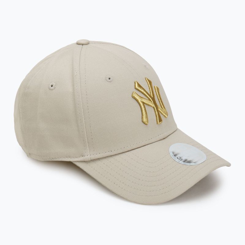 Women's New Era Metallic Logo 9Forty New York Yankees baseball cap light beige