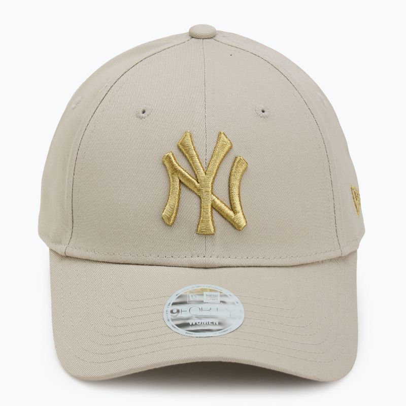 Women's New Era Metallic Logo 9Forty New York Yankees baseball cap light beige 2