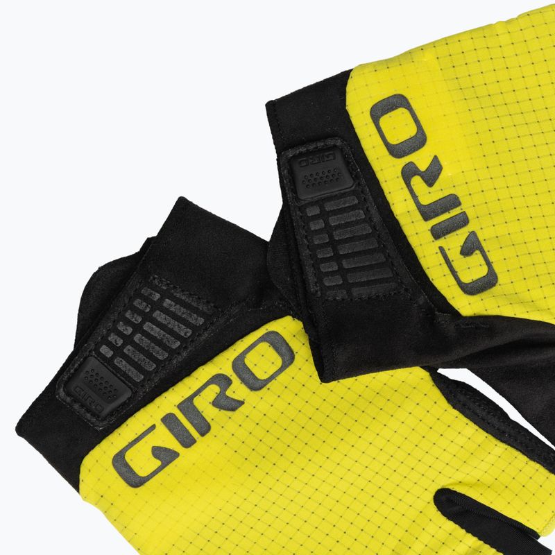 Men's cycling gloves Giro Bravo Gel II highlight yellow 4