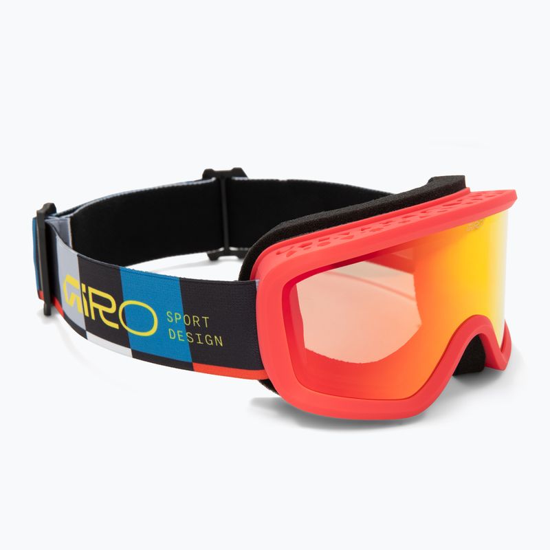Children's ski goggles Giro Chico 2.0 Jr black blocks/amber scarlet