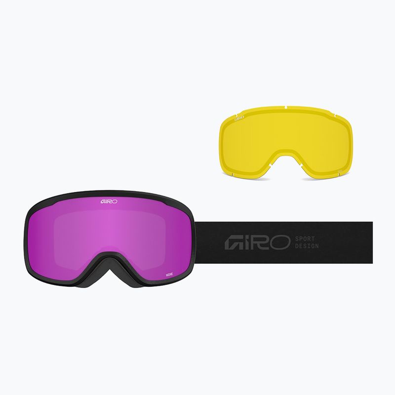 Women's ski goggles Giro Moxie black stacked/amber pink/yellow 2