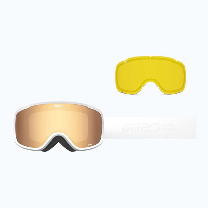 Women's ski goggles Giro Moxie white stacked/amber gold/yellow 2