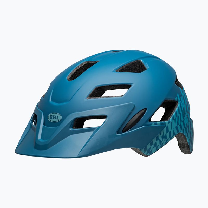 Bell Sidetrack Integrated MIPS children's bike helmet wavy checks matte blue