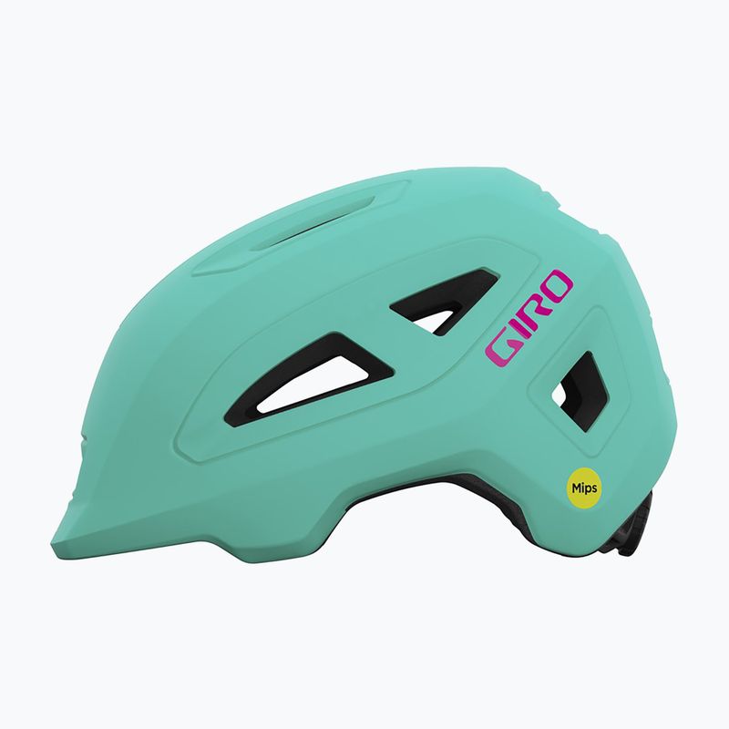 Giro Scamp II matte screaming teal/bright pink children's bike helmet 2