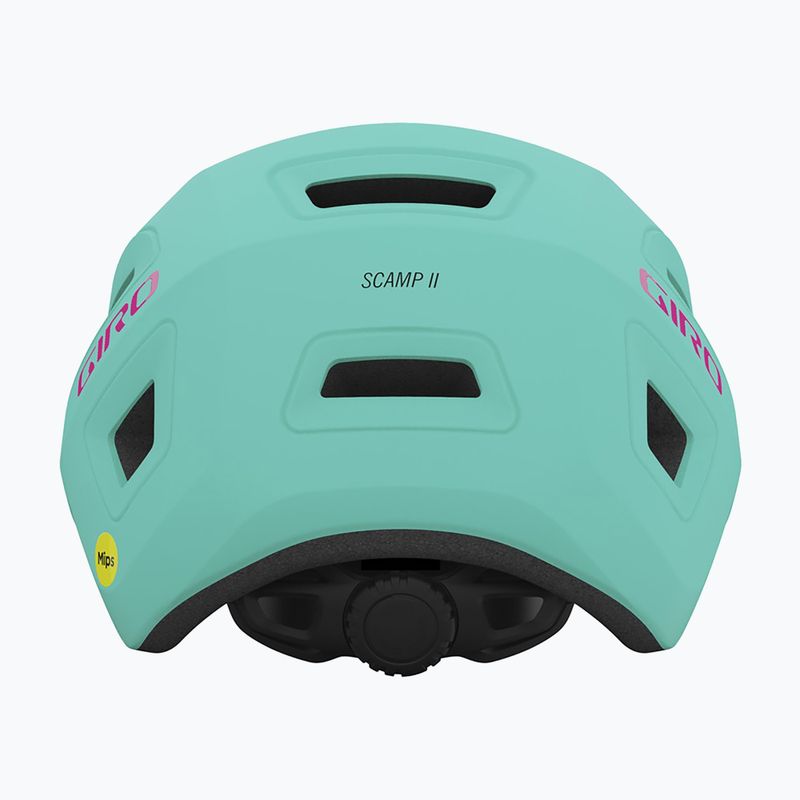 Giro Scamp II Integrated MIPS matte screaming teal/bright pink children's bike helmet 3