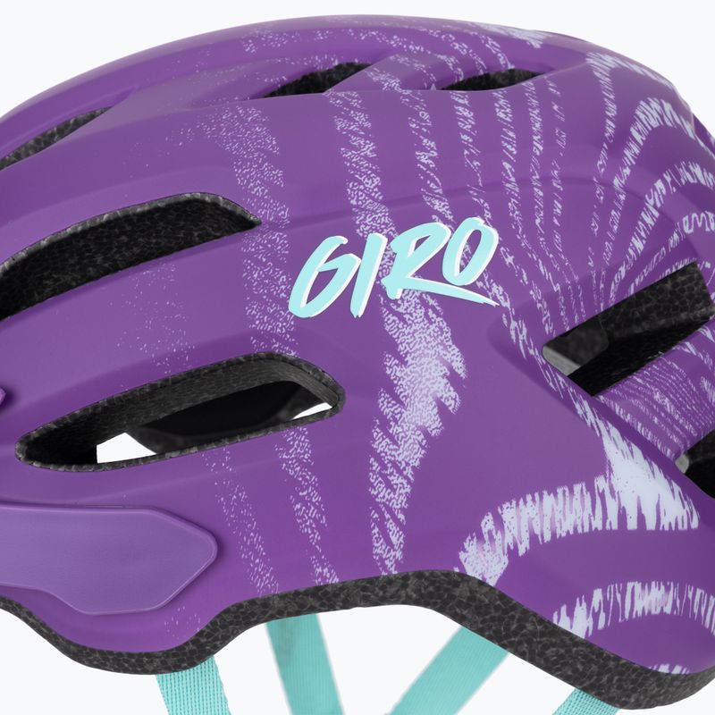 Giro Fixture II Integrated MIPS matte purple ripple children's bicycle helmet 9