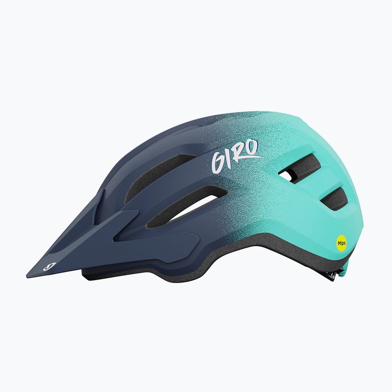Giro Fixture II Integrated MIPS children's bike helmet matte midnight blue/screaming teal/fade 2