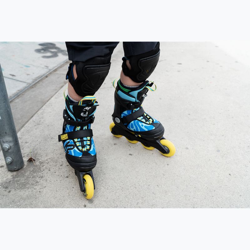 K2 Raider Pro blue/yellow children's roller skates 5
