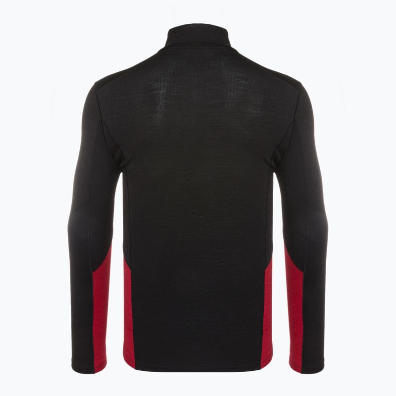 Men's thermal active sweatshirt Smartwool Merino Sport 1/4 Zip black/rythmic red 2