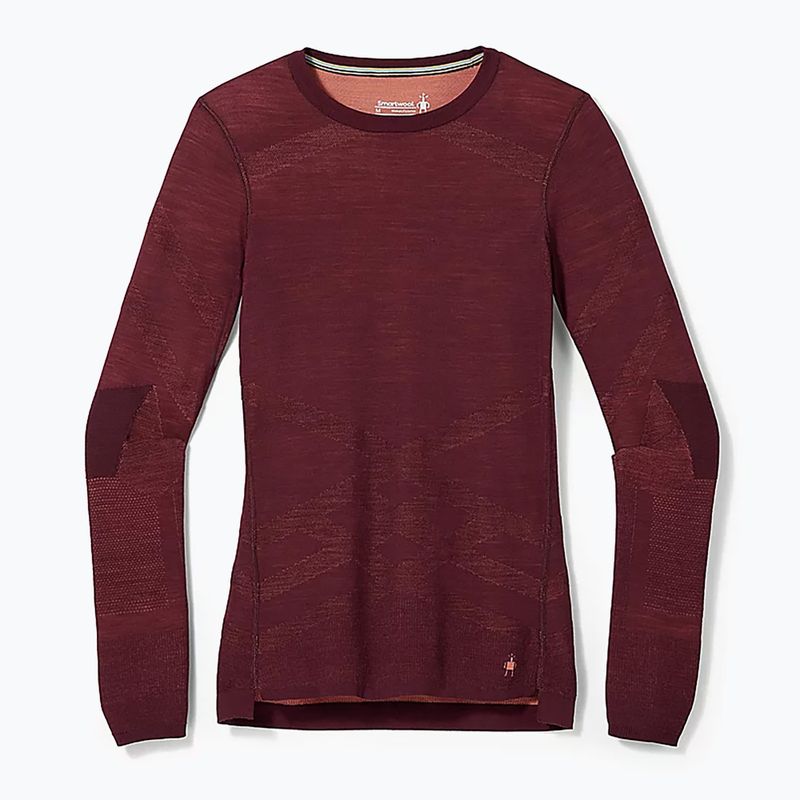 Women's Smartwool Intraknit Merino 200 Crew thermal T-shirt burgundy SW019284K17 4