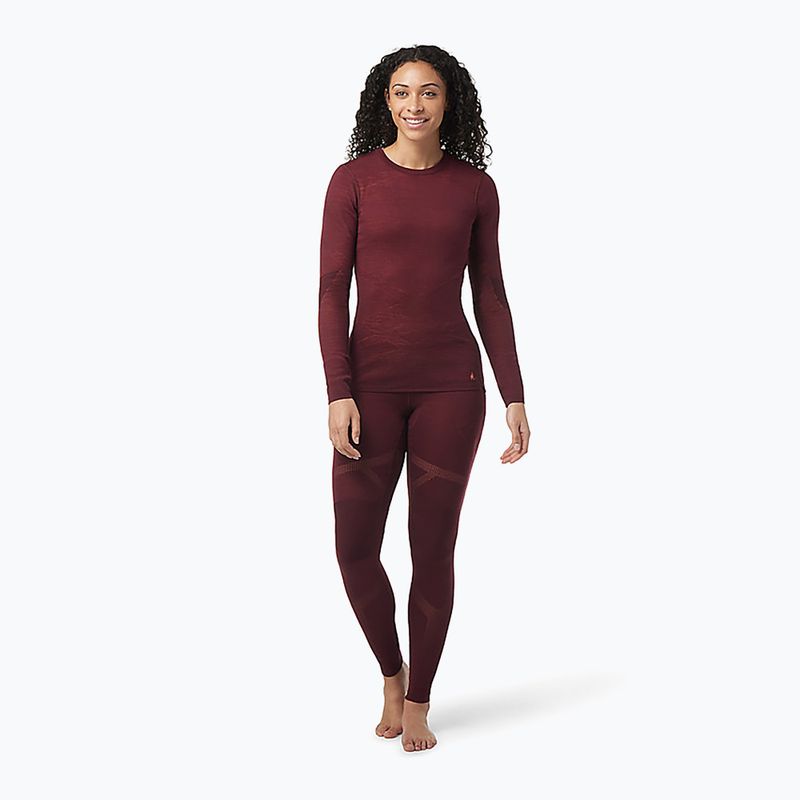 Women's Smartwool Intraknit Merino 200 Crew thermal T-shirt burgundy SW019284K17 5