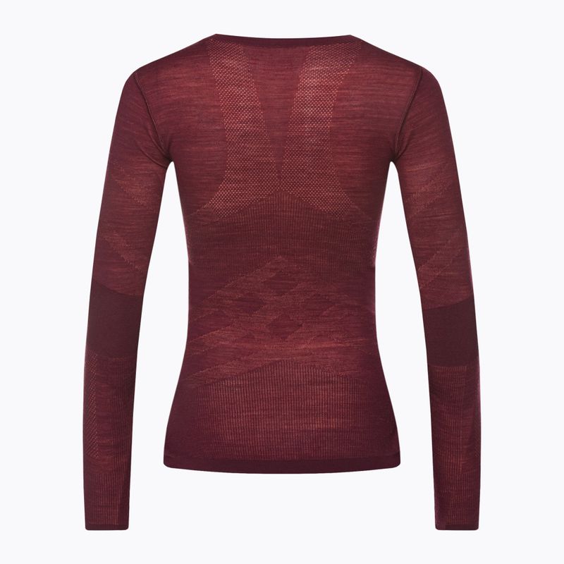 Women's Smartwool Intraknit Merino 200 Crew thermal T-shirt burgundy SW019284K17 2