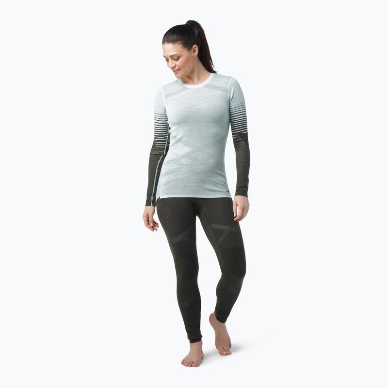 Women's thermal base layer sweatshirt Smartwool Intraknit Thermal Merino Base Layer Pattern Crew aqua 2