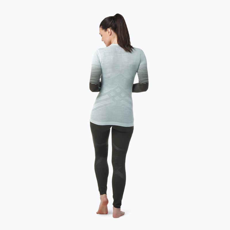 Women's thermal base layer sweatshirt Smartwool Intraknit Thermal Merino Base Layer Pattern Crew aqua 3