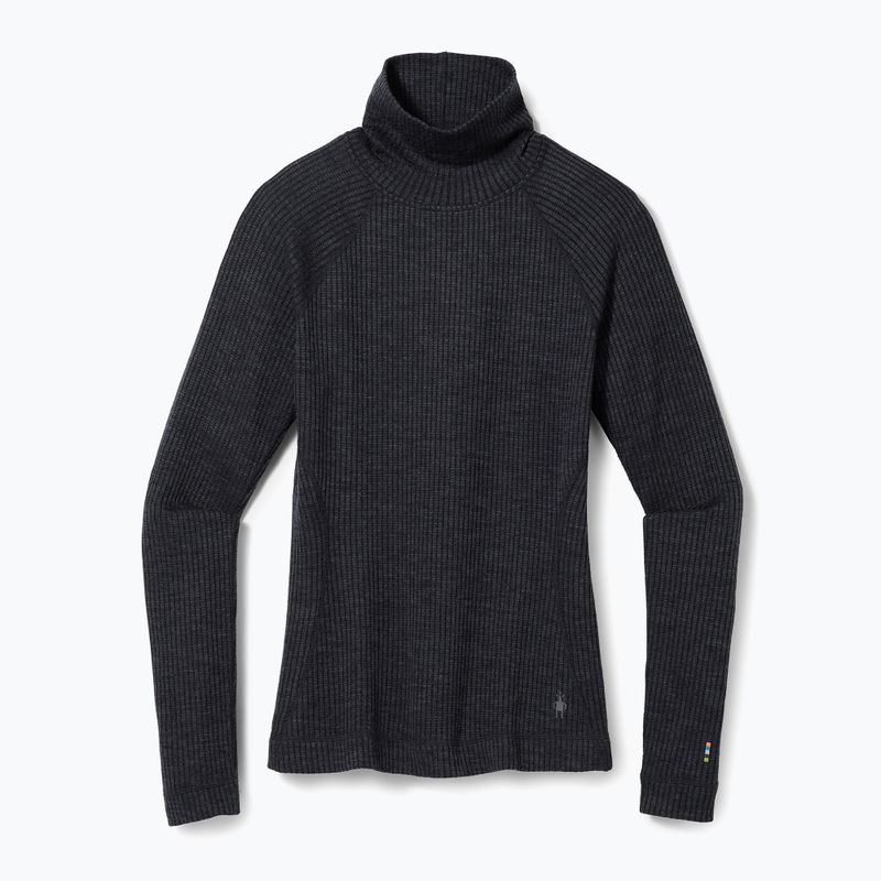 Women's thermal base layer Smartwool Thermal Merino Rib Turtleneck charcoal heather 4