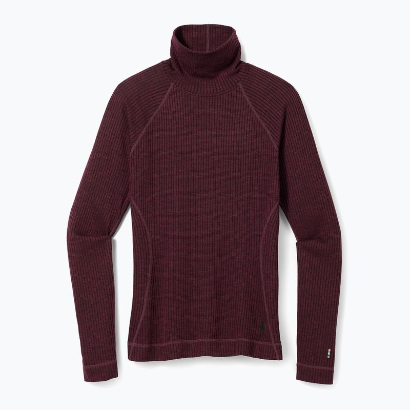 Women's thermal base layer Smartwool Thermal Merino Rib Turtleneck black cherry heather 4