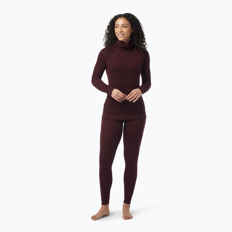 Women's thermal base layer Smartwool Thermal Merino Rib Turtleneck black cherry heather 5