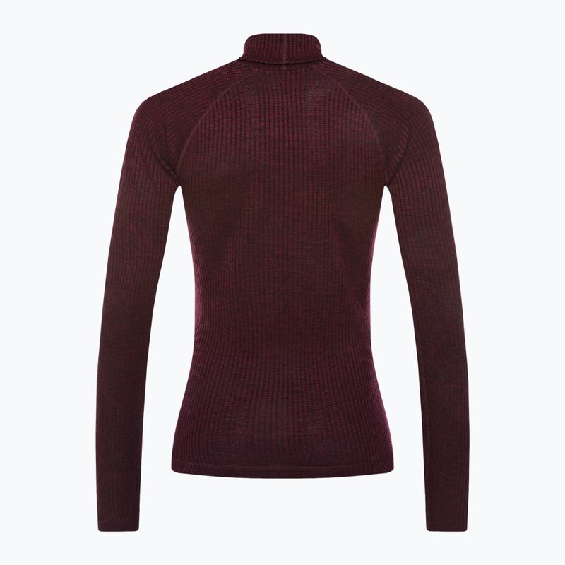 Women's thermal base layer Smartwool Thermal Merino Rib Turtleneck black cherry heather 2