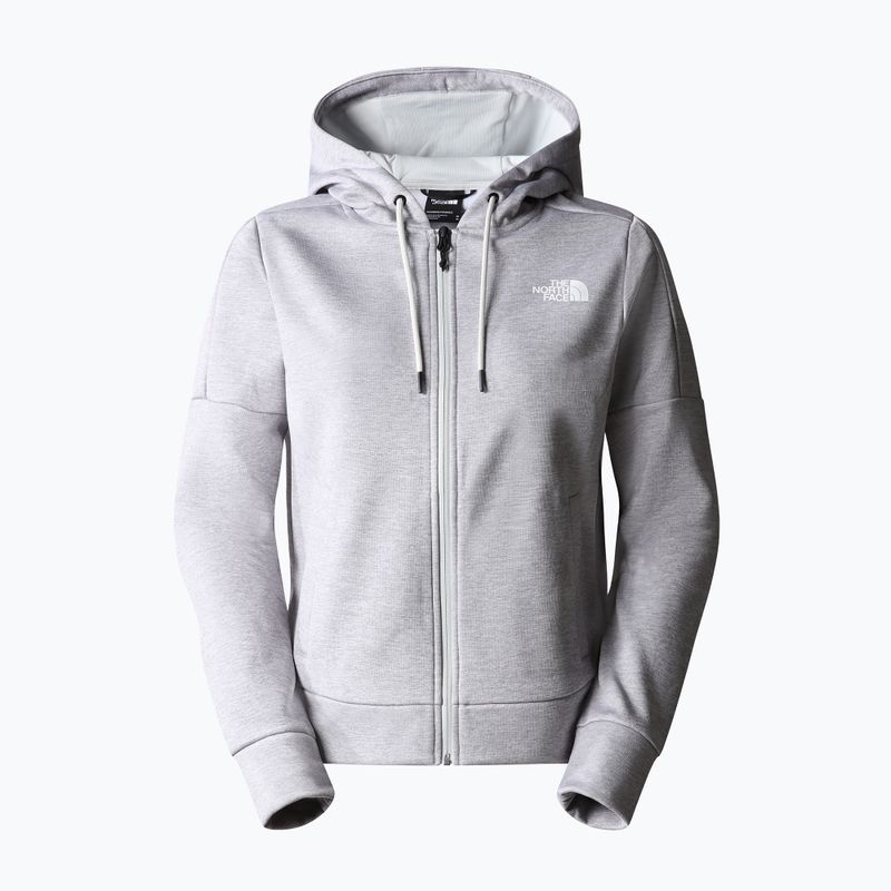 Women's trekking sweatshirt The North Face Reaxion Fleece F/Z Hoodie light grey heather 4