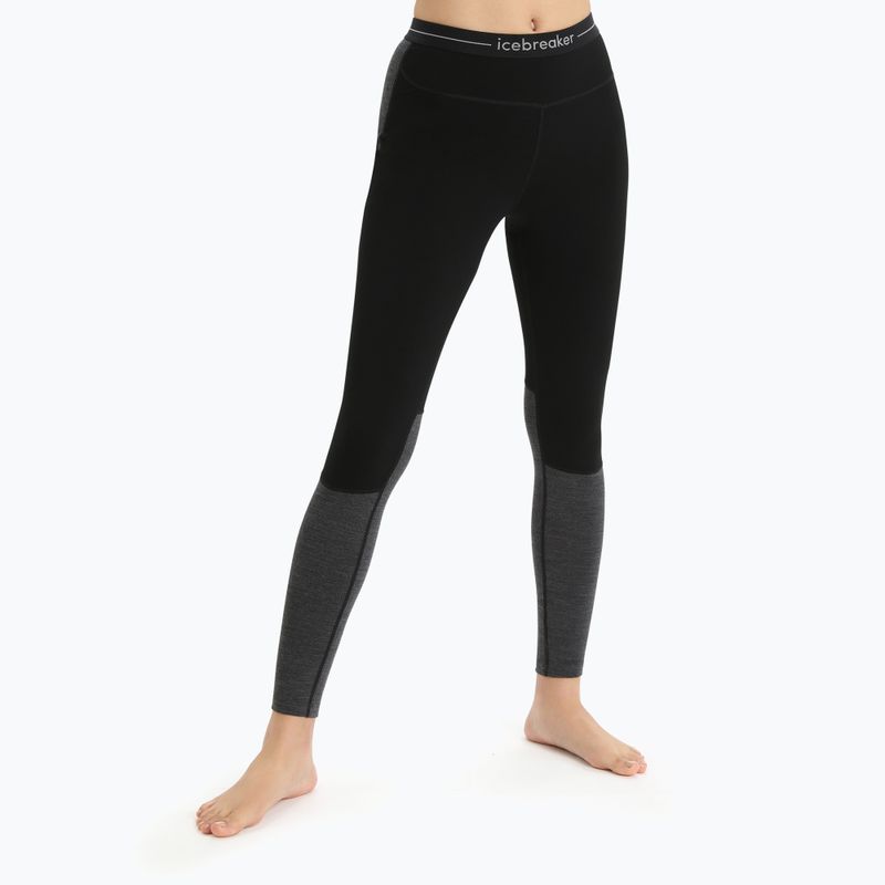 Women's thermal pants icebreaker ZoneKnit 200 001 black/grey IB0A56HE0911